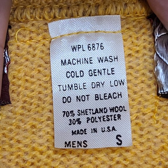 Maine Gear By Emple Vintage Shetland Wool Blend Cable Knit Sweater USA Small - Picture 6 of 7